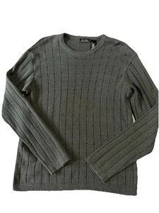 Suéter Axcess Claiborne Para Hombre Grande Gris Cuadros Pullover Mezcla Algodón - Imagen 1 de 9