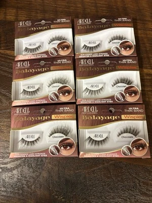 Lot 6Ardell Balayage Wispies Chocolate False Eyelashes Brand New Ultra Thin Band - Image 1 of 2