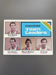 1975 Topps Utah Stars Team Leaders Moses Malone Ron Boone Al Smith #286 - Bild 1 von 2