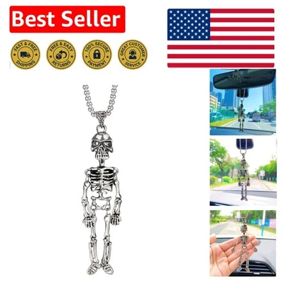 Calavera de azúcar colgante artística de acero inoxidable - Espejo de coche y colgante de ropa Foto 1 de 4