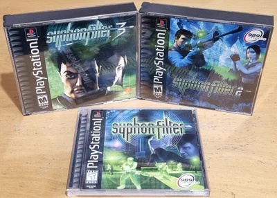 Syphon Filter Trilogy 1, 2 & 3 for Sony Playstaion 1 PS1 In VGC NTSC-U/C USA - Image 1 of 4