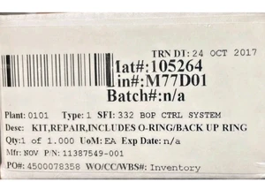 NOV BOP CTRL SYSTEM REPAIR KIT, INCLUDES O-RING/BACK UP RING SFI:332 - Picture 1 of 8