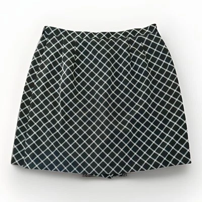 Falda corta de golf Lizgolf Liz Claiborne negra geo diamante plisada bolsillos para mujer 14 Foto 1 de 4