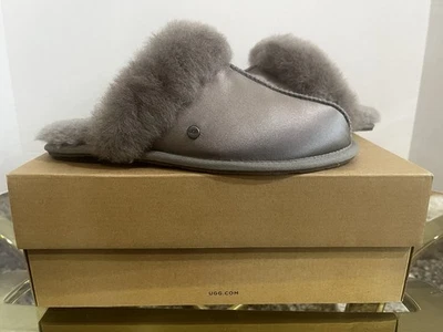 UGG Scuffette II Women's Gray Satin Slip On Slippers Size 7 BRAND NEW - Image 1 of 4