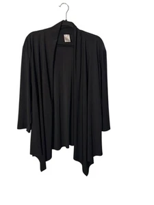 Chaqueta cárdigan abierta tejida negra XL Praise Hymn Fashions para mujer mezcla de polietileno - Imagen 1 de 4