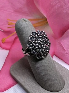 Beautiful Flower Bouquet Sterling Silver 925 PZ Israel Ring Size 7 - Picture 1 of 10