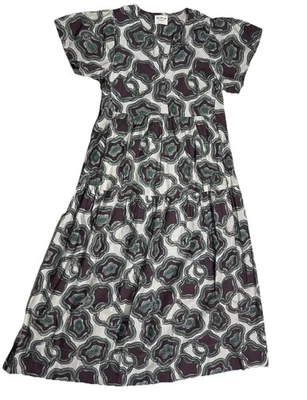 Mirth Beacon Hill Grappa Puddles Cotton Caftan Maxi Dress Size Medium Tiered N2 - Image 1 of 4