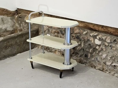 desserte à roulettes Formica Jaune 1960 - Photo 1/4