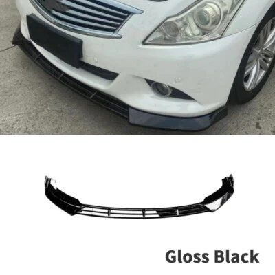 FITS 2010-2013 INFINITI G37 SEDAN PERFORMANCE STYLE GLOSS BLACK FRONT BUMPER LIP Foto 1 de 4