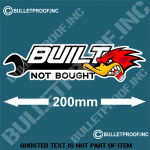 BUILT NOT BOUGHT HOT ROD DUCK DECAL STICKER VINTAGE RAT ROD DECALS STICKERS - Bild 1 von 3