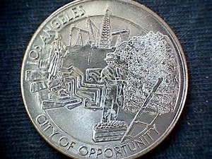 1981 LOS ANGELES CA COIN TOKEN MEDAL $1 DOLLAR CITY OPPORTUNITY END OF RAINBOW - Picture 1 of 6