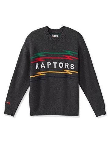HBC CHARCOAL The Bay x Toronto Raptors Unisex Crewneck Sweater LG NWT NBA! Cover
