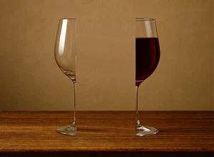 Half Empty And Half Full Glass - art print 8x12 - Picture 1 of 1