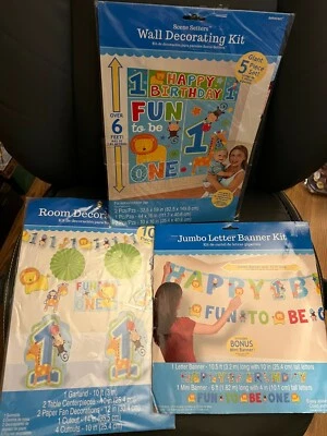 Fun to be One Jumbo Letter Banner Room Wall Decorating Kit Happy 1st Birthday - Изображение 1 из 4