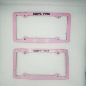2x Drive Pink Aluminum License Plate Frame - Picture 1 of 4