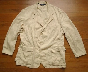 Blazer Polo Ralph Lauren XL Vintage Años 80 Lino Algodón Verano Hecho en EE. UU. Sin Forro - Imagen 1 de 11