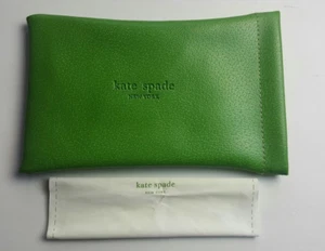 KATE SPADE GREEN SUNGLASSES POUCH CASE WITH CLEANING CLOTH - Picture 1 of 7