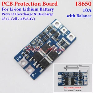 2S 10A 7.4V w/Balance Li-ion Lithium 18650 Battery Charger Protection PCB Board - Picture 1 of 3