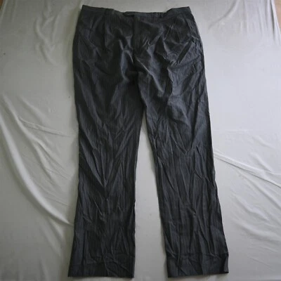 NUEVO Pantalones de vestir Jos A Bank 46 grises a rayas plisados lana seda para hombre Foto 1 de 4