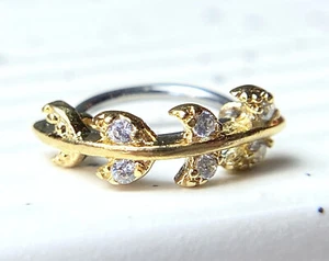 1pc Bendable CZ Vine Nose Hoop / Cartilage Ring Rook Daith Helix Tragus - Picture 1 of 8
