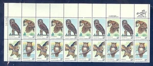 US 1760-1763 Owls, Wildlife Conservation, Plate Block/20, Mint OG NH - Picture 1 of 1