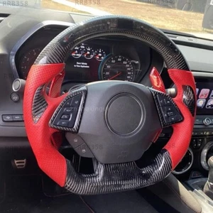 Carbon Fiber Smart LED Perforated Steering Wheel Fits for 2016+ Chevrolet Camaro - Picture 1 of 9