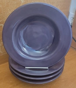 Tabletops BARCELONA LAVENDER Rim Soup bowl set of 4, 10", Excellent - Picture 1 of 12