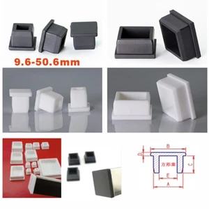 9.6-50.6mm Square Rubber End Caps Tube inserts Bungs Blanking Plugs Furn. Feet - Picture 1 of 42