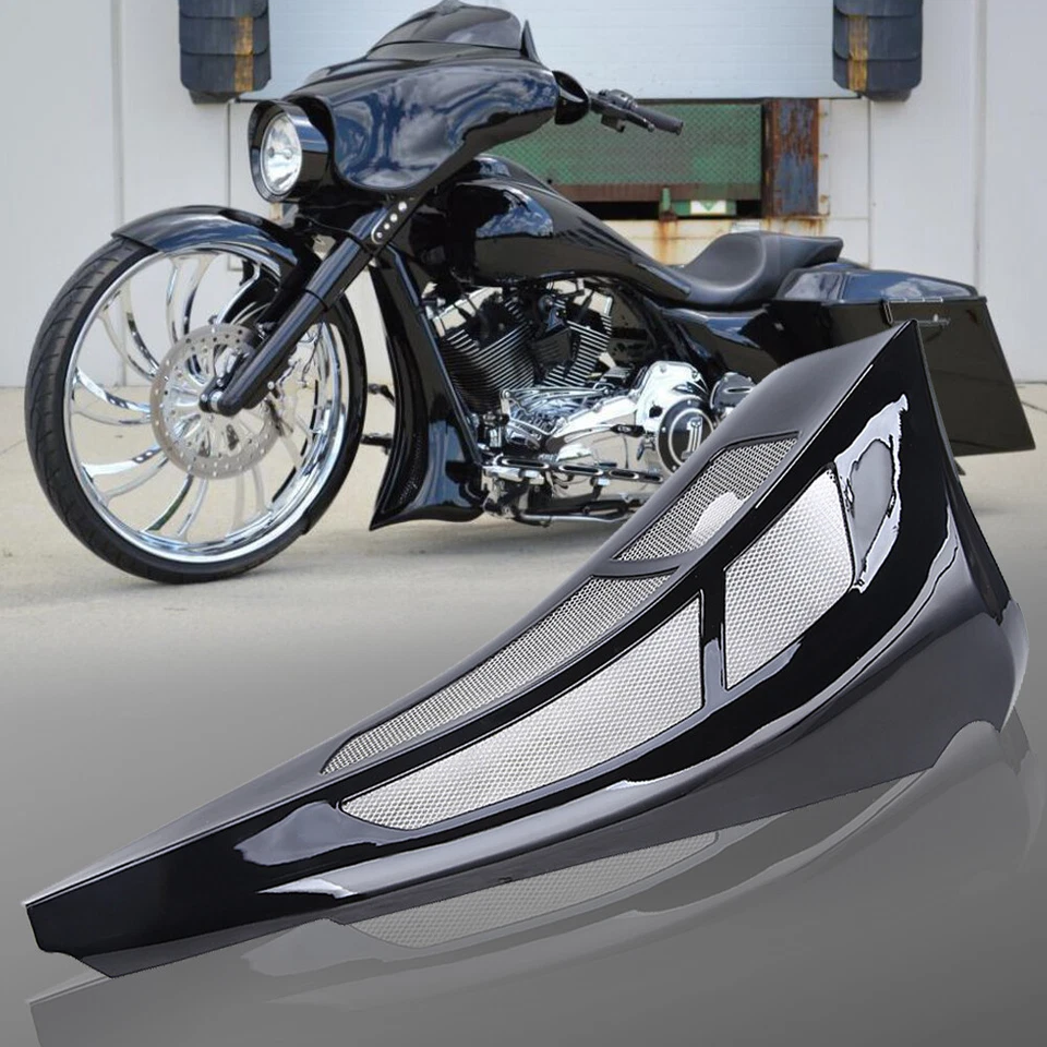 Custom Vivid Black Chin Spoiler Scoop For Harley Road King Street Electra Glide Foto 1 de 4