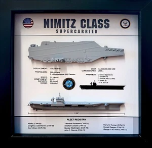 Caja de sombra de exhibición Nimitz Class Carrier, CVN-68, 9" x 9", negra - Imagen 1 de 4