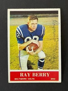 Tarjeta de fútbol americano firmada por Philadelphia Ray Berry 1964 autógrafo de los Colts #1 HOF - Imagen 1 de 2
