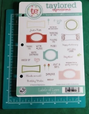 31 Taylored Expressions: Labels of Love ¡USADAS EN EXCELENTE ESTADO! Marcos Words lables - San Valentín Foto 1 de 2