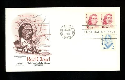 US FDC #2175 Artmaster 1987 Red Cloud NE Red Cloud Native American  - Image 1 of 2