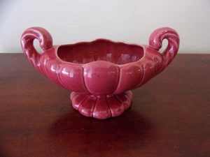 Vintage Plum Color Two Handle Pottery Planter - Picture 1 of 8