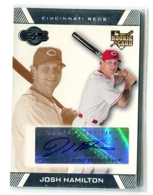 2007 Topps Co-Signers Josh Hamilton Auto Rookie Gold 004/200 Reds - Image 1 of 2