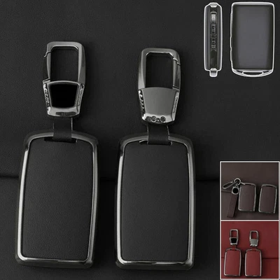 Alloy Leather Car Key Fob Case Cover For Mazda 3 6 CX-30 CX-4 CX-5 CX-8 CX-9 - Image 1 of 4