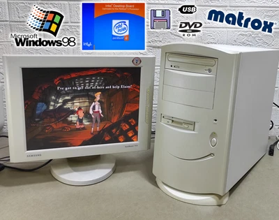 PC Windows 98 Pentium 4 1500 256mb 80gb HDD Computer Vintage Retro Gaming Floppy - Bild 1 von 4