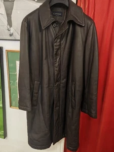 Rare CANALI Men's Leather Coat Size EU 54 ( XL ) Made In Italy  - Picture 1 of 18