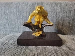 Risis Singapore 4" 24k Gold Plated Zodiac Monkey Statue - Top Zustand  - Bild 1 von 10