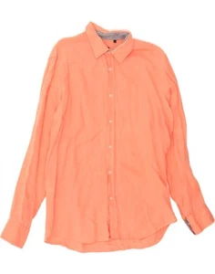 HUGO BOSS Mens Regular Fit Shirt Large Pink Linen EE10 - Picture 1 of 5