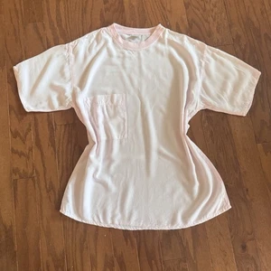 CP SHADES Top Boxy Oversized Sz L Round Neck Pastel Vtg 80s Pink Rayon - Picture 1 of 7