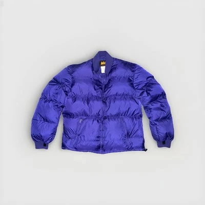 REI GOOSE DOWN FILL PUFFY 紫色外套夹克男式小号 90 年代复古复古 — 第 1/4 张图片
