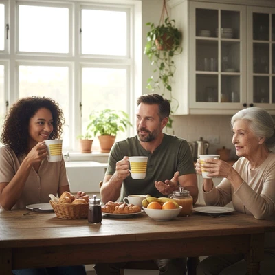 Corning Ware USA Pyroceram 3 Mug Set Yellow Stripe Retro Coffee Tea Cups Vintage Foto 1 de 4