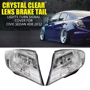 Crystal Clear Lens Brake Tail Lights Turn Signal Cover For Civic Sedan 4DR 201sG - Picture 1 of 14