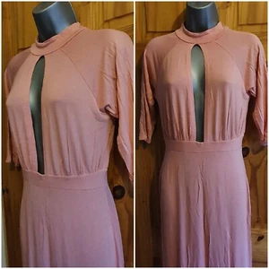 Atemberaubendes edles Maxikleid mit Schlitz Dusty Pink, Gr. 10, neu mit Etikett. - Bild 1 von 6