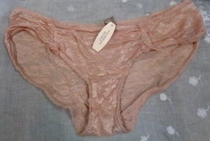 Vtg Women's VICTORIA'S SECRET Hiphugger Lace Panties RN70817 PINK Z66H6 / L - Picture 1 of 4