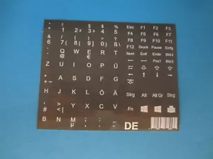 Pegatina teclado portátil alemán QWERTZ gris basalto para 89 teclas DE PÜÖÄ - Imagen 1 de 3