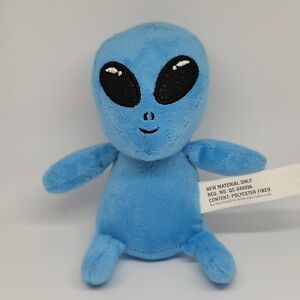 Alien Plush Blue Stuffed Animal Toy Black Sparkle Eyes 6" Extraterrestrial Doll