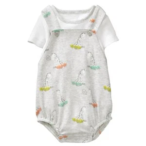 3S !WOW! Retro NWT 0-3M GYMBOREE Giraffe Safari Jungle Zoo Retro Romper Outfit - Picture 1 of 2