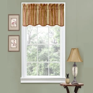 Traditions Stripe Ensemble Rod Pocket Valance for Windows in Bedroom, Kitchen, o - Picture 1 of 12